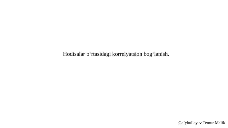 Korrelyatsion bog‘lanish 1