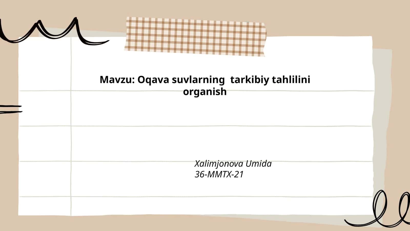 Oqava suvlarda kimyoviy moddalar tahlili 1