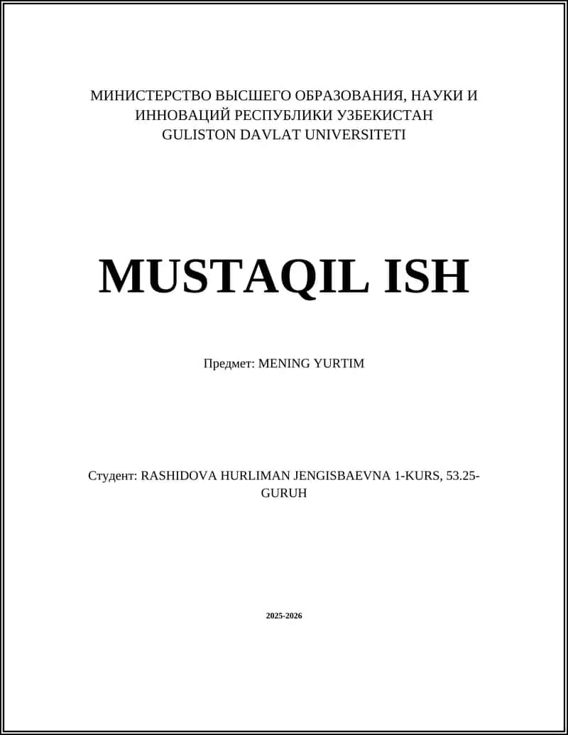 MENING YURTIM 1