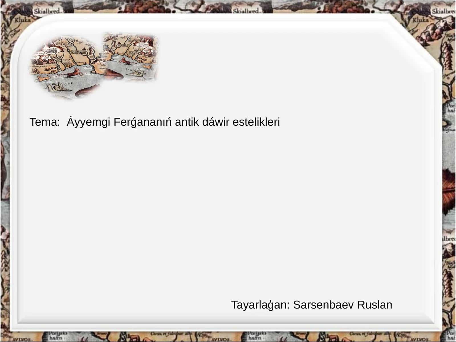 Áyyemgi Ferǵananıń antik dáwir estelikleri 1