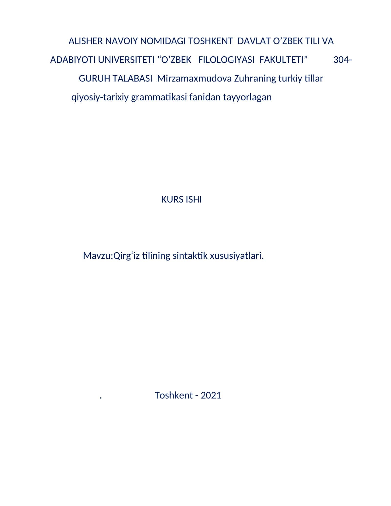 Qirg‘iz tilining sintaktik xususiyatlari 1