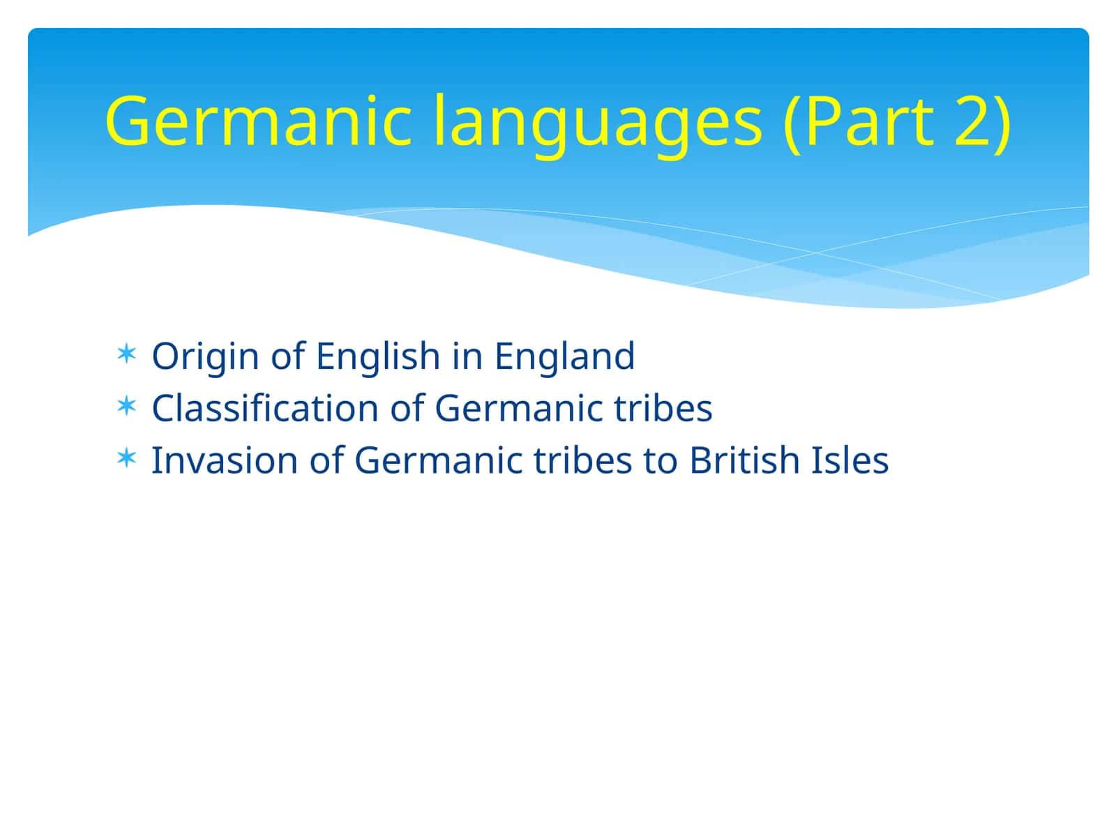 Origin of English in England 1