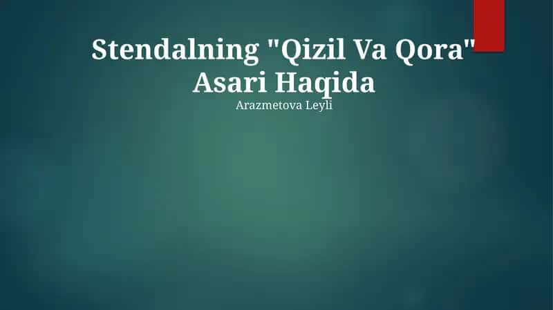 Qizil Va Qora 1