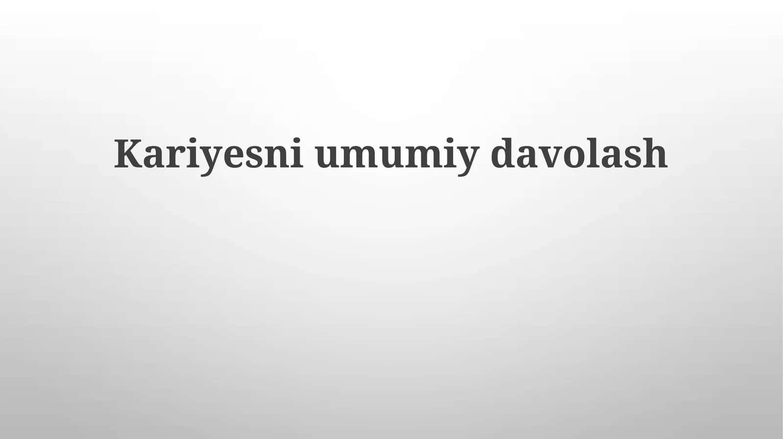 Kariyesniumumiydavolash 1