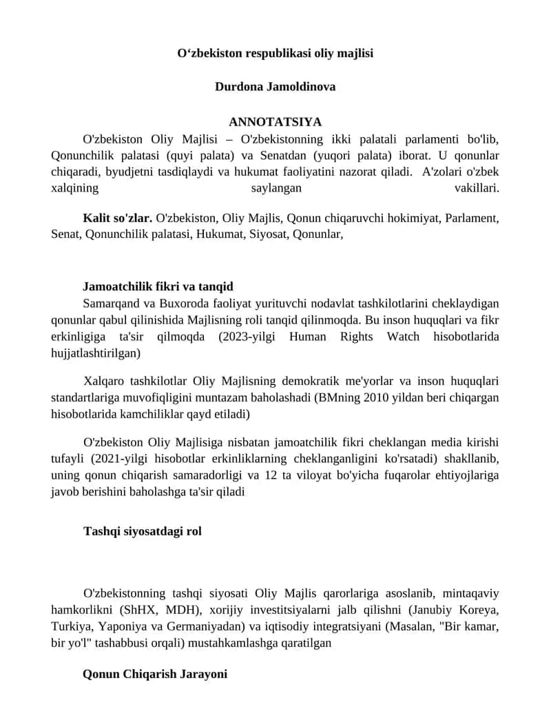 Oʻzbekiston respublikasi oliy majlisi 1
