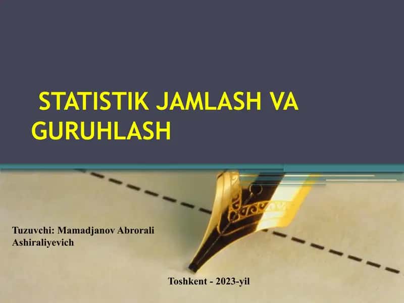 STATISTIK JAMLASH VAGURUHLASH 1