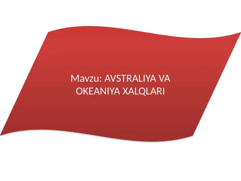 AVSTRALIYA VA OKEANIYAXALQLARI 1