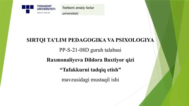 Tafakkurni tadqiq etish 1