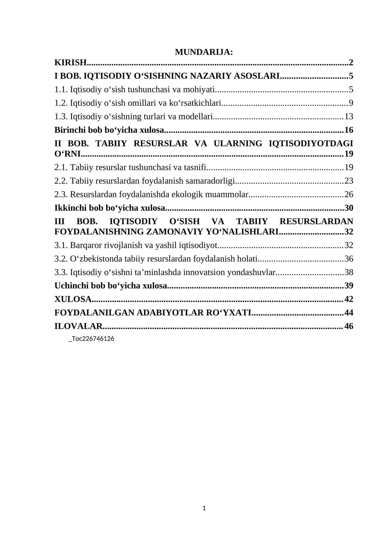 IQTISODIY O‘SISH VA TABIIY RESURSLAR 1