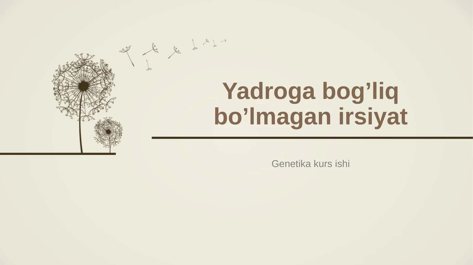 Genetika kurs ishi 1