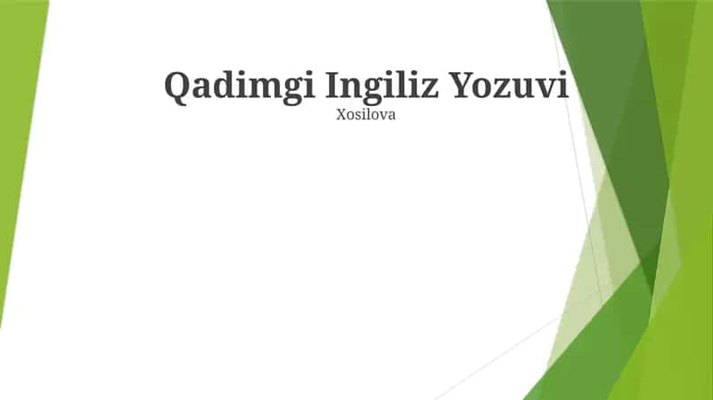 Qadimgi Ingiliz Yozuvi 1