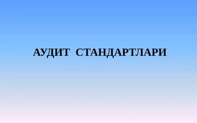 АУДИТСТАНДАРТЛАРИ 1