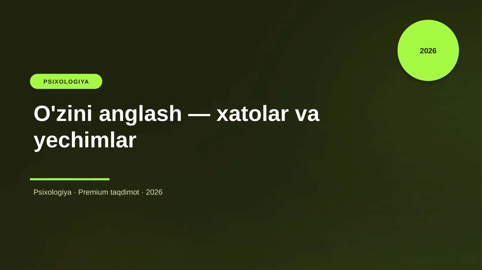 O'zini anglash — xatolar va yechimlar 1