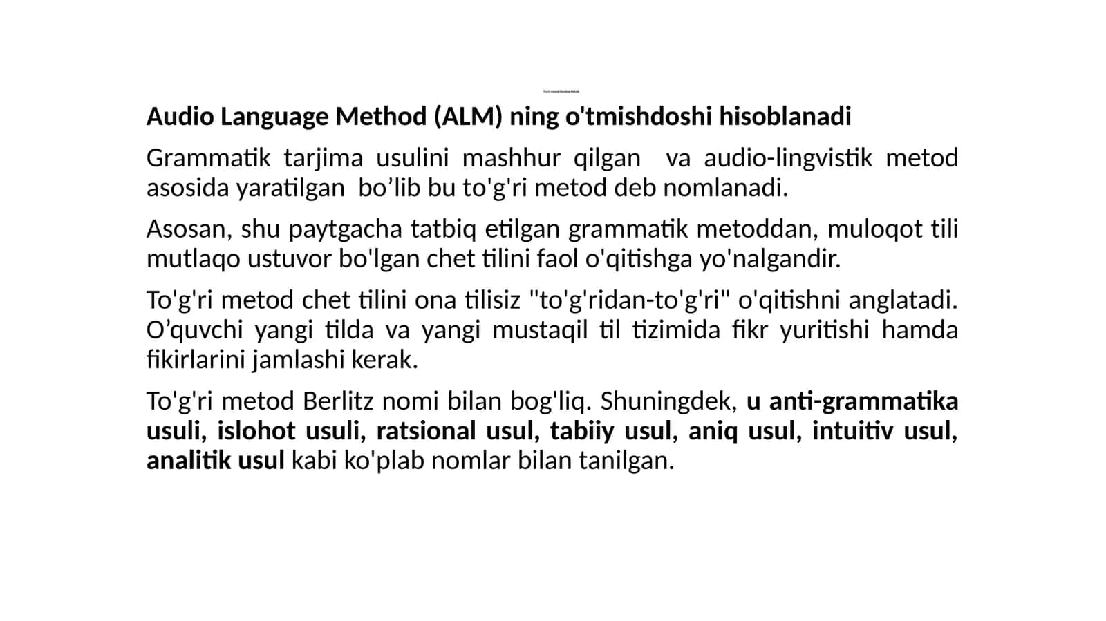 To’g’ri metod (Direkte Metod) 1