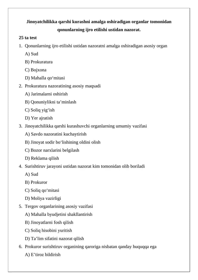 Jinoyatchilikka qarshi kurashni amalga oshirish 1