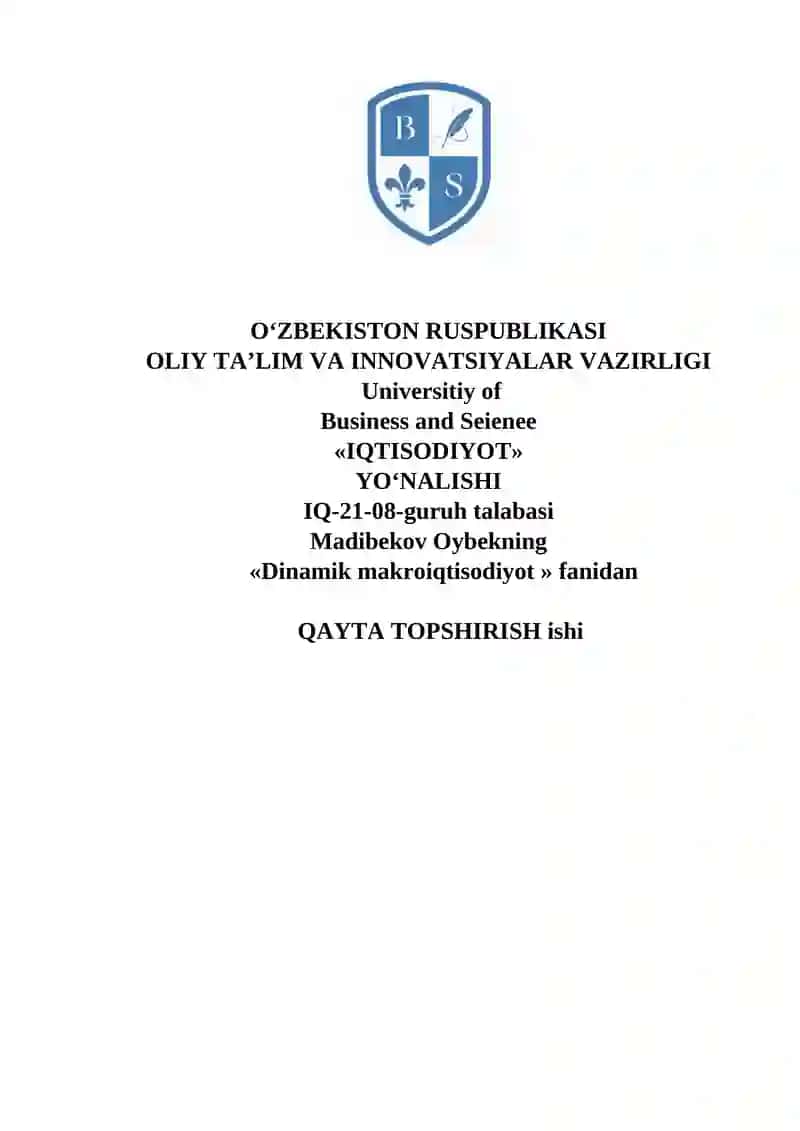 Dinamik makroiqtisodiyot