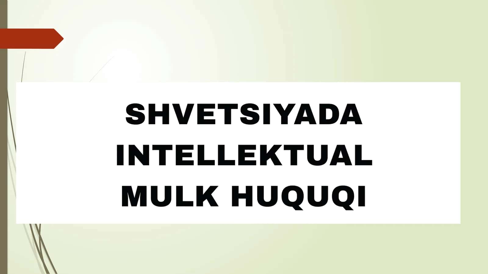 SHVETSIYADA INTELLEKTUAL MULK HUQUQI 1