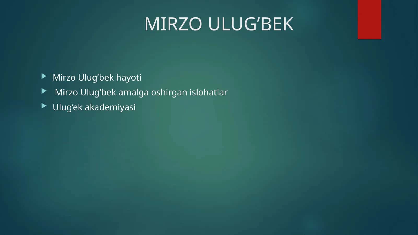 Mirzo Ulug’bek 1