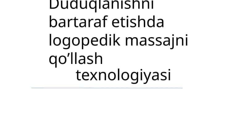 Logopedik massaj texnologiyasi 1