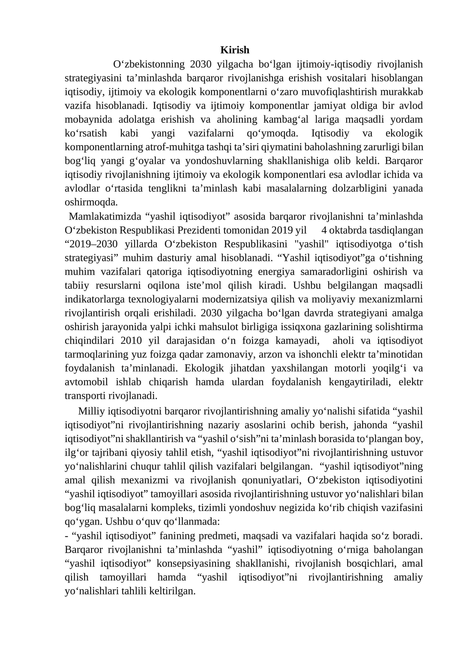 Yashil iqtisodiyot 1
