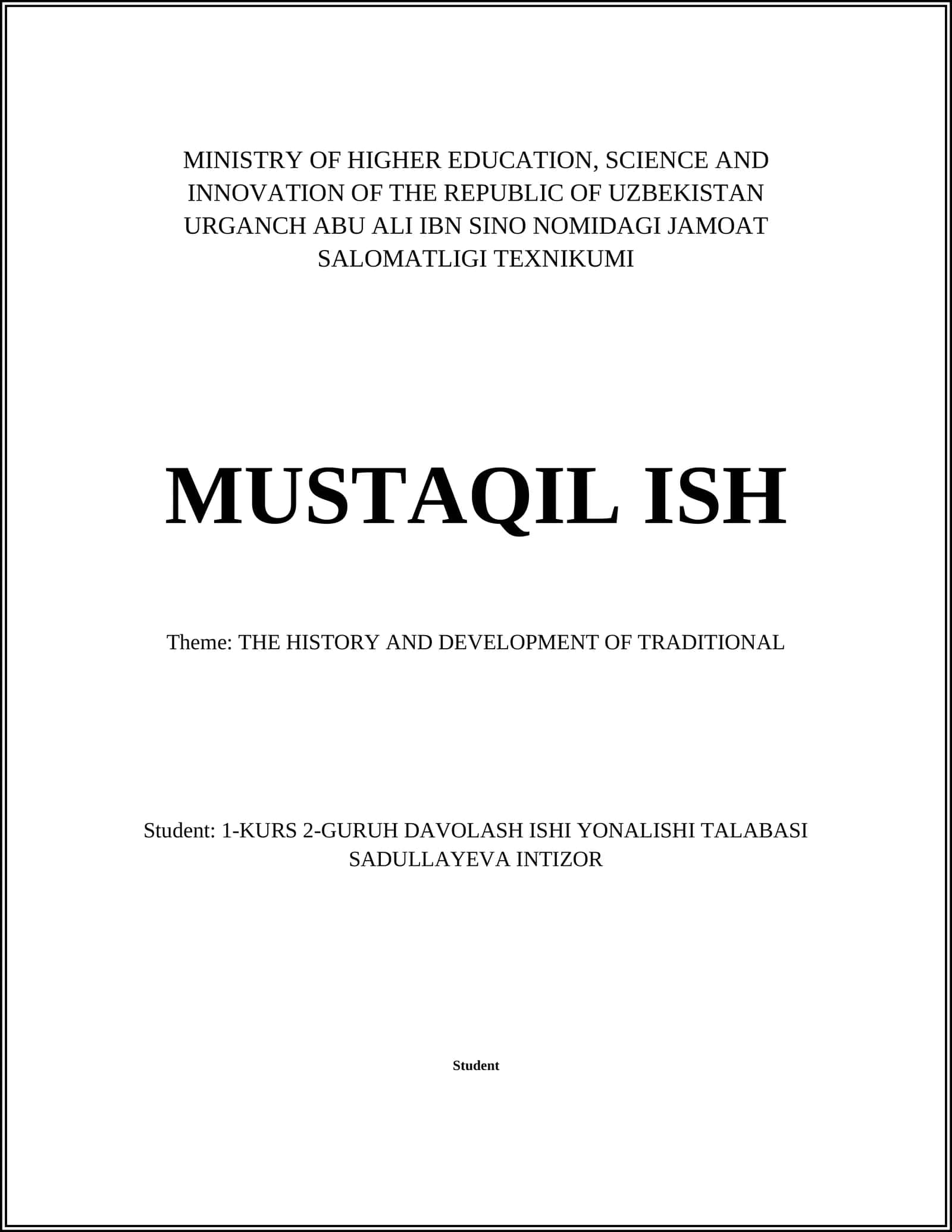 Traditional Medicine: Origins and Development 1