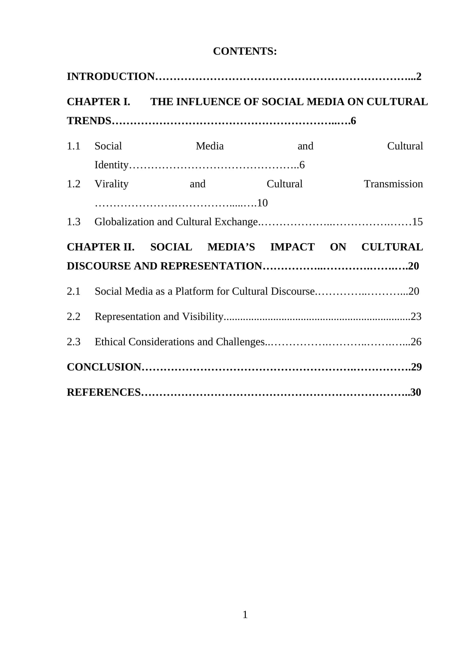 The Influence of Social Media on Cultural Trends 1