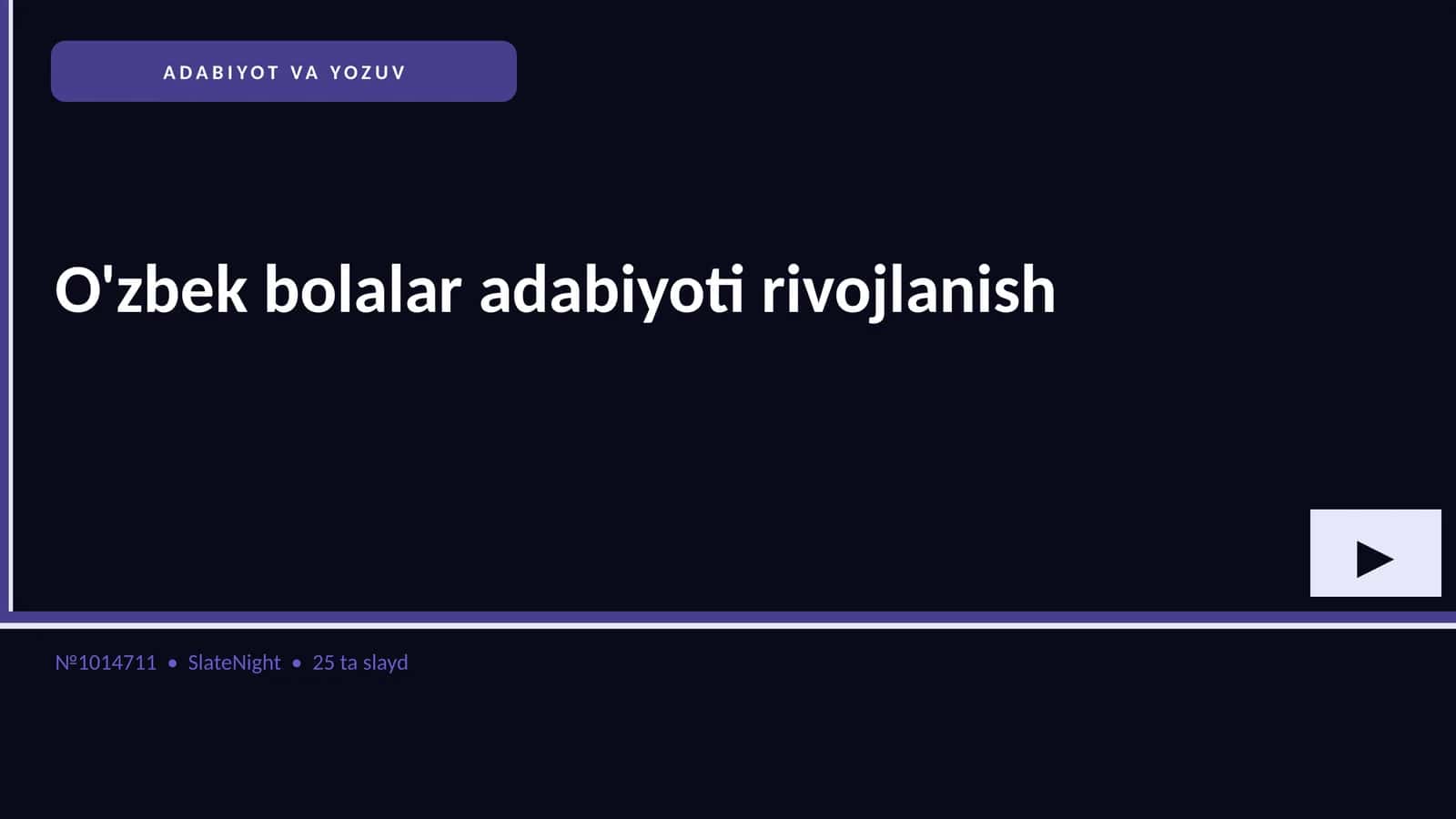 O'zbek bolalar adabiyoti rivojlanish 1