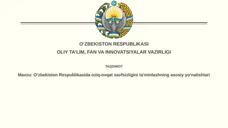 Oziq-ovqat xavfsizligi 1
