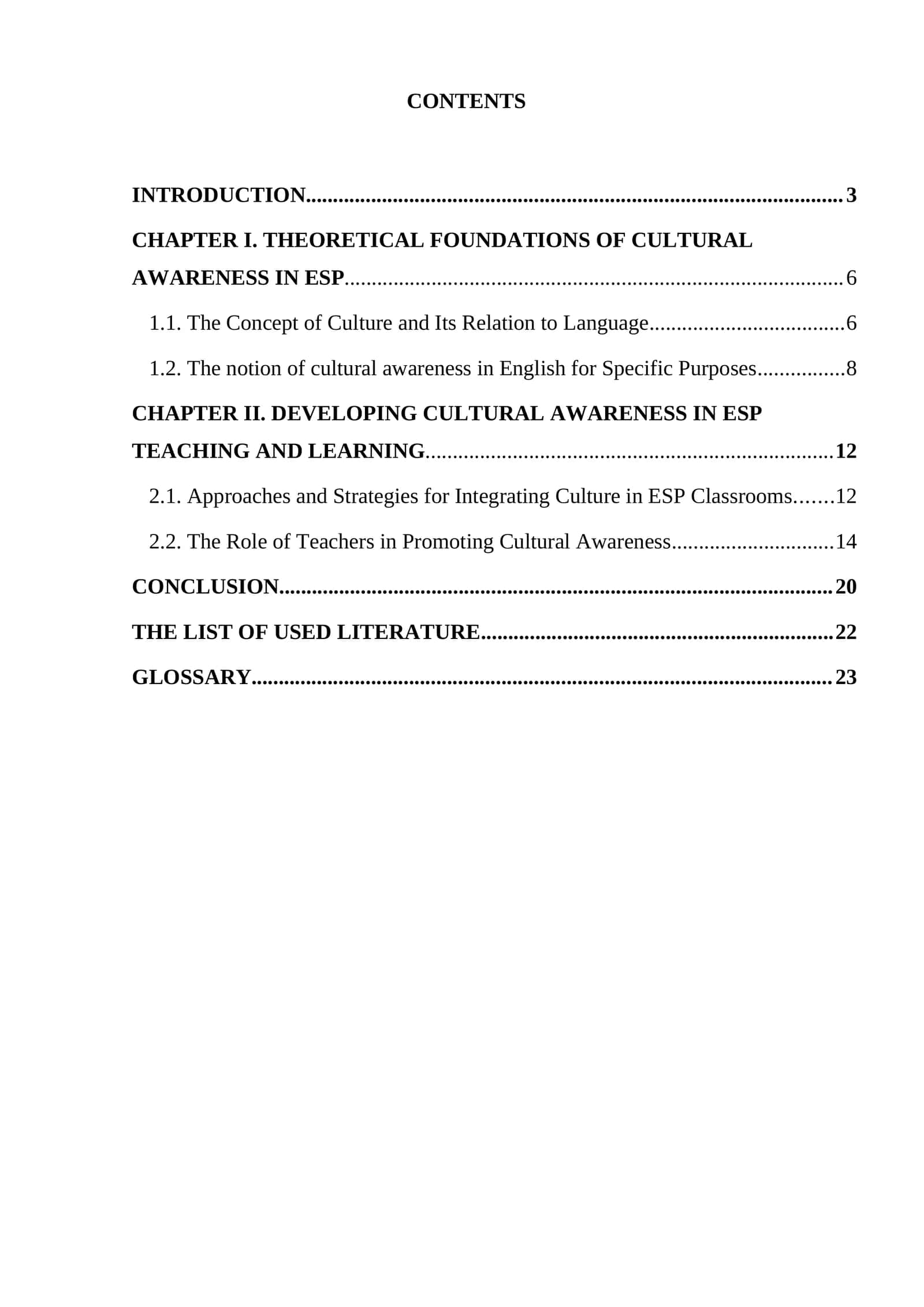 The importance of Cultural Awareness in ESP Teaching and Learning 1