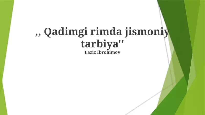 Qadimgi Rimda Jismoniy Tarbiya 1