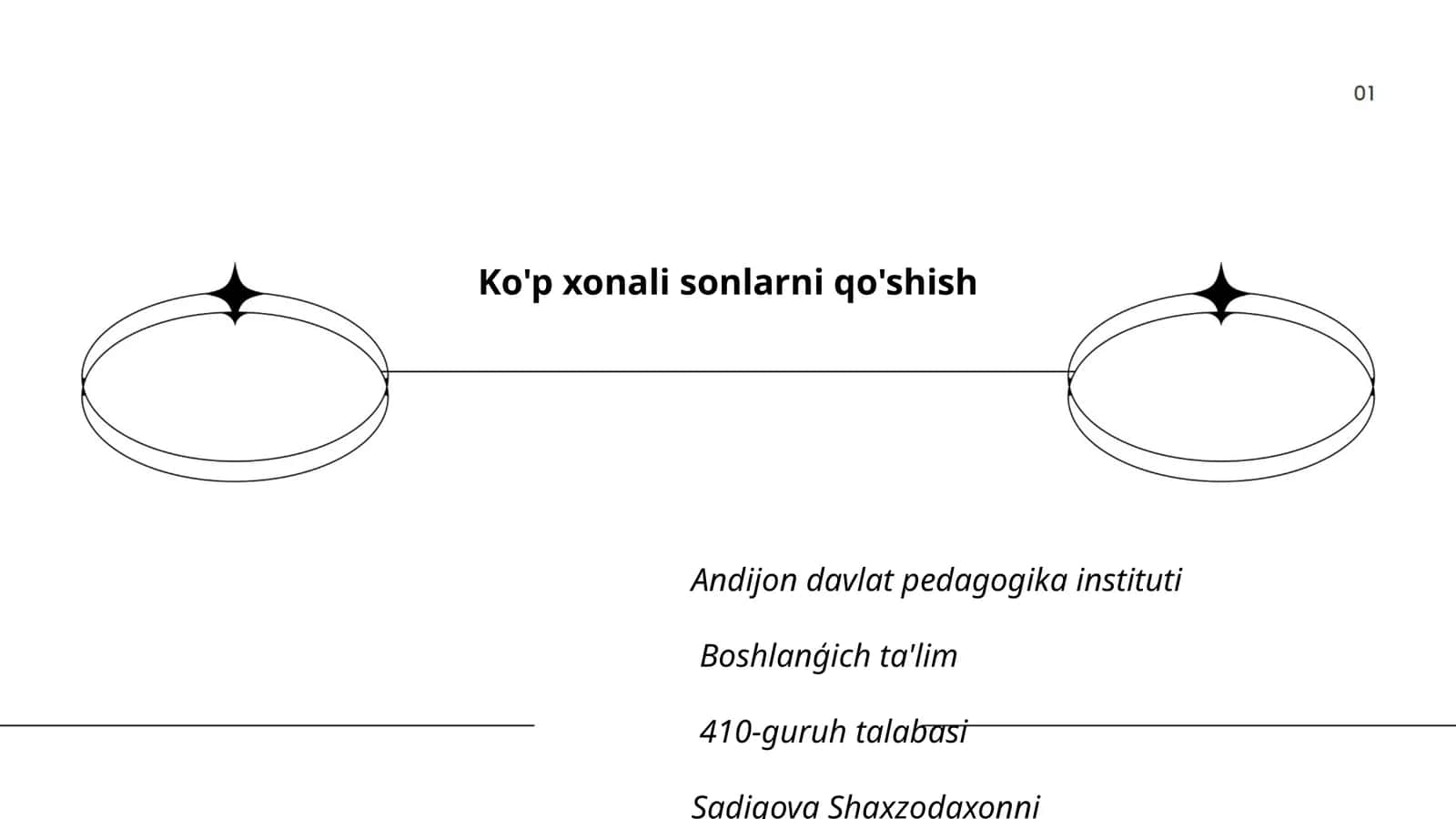 Boshlanģich sinf matematika darsliklari 1