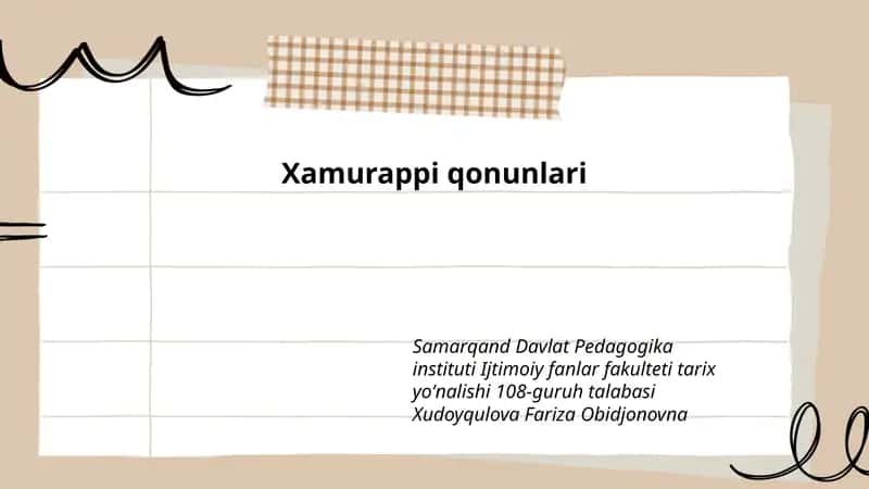 Xamurappi qonunlari 1