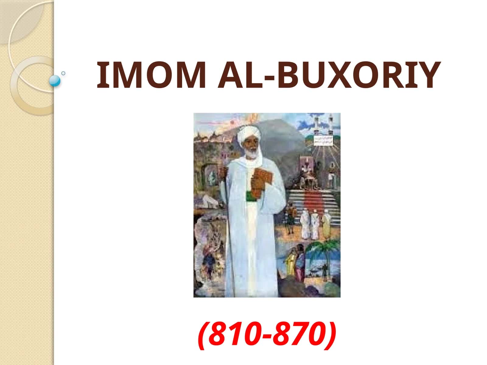 5-sinf Adabiyot fanidan Imom Al-Buxoriy mavzuda dars taqdimot 1