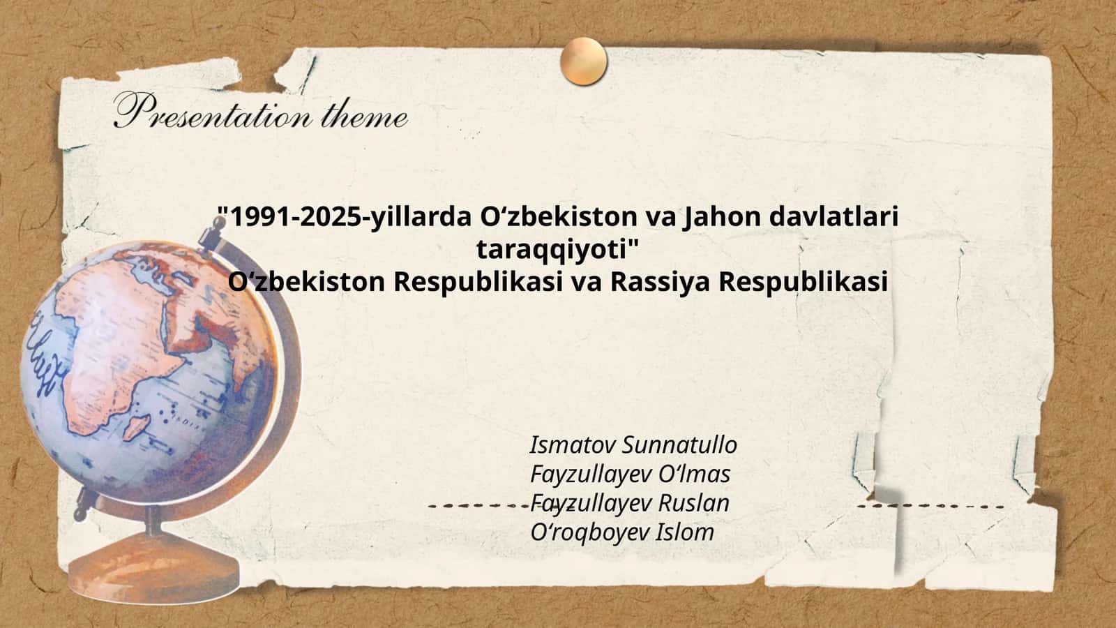 1991-2025-yillarda Oʻzbekiston va Jahon davlatlari taraqqiyoti 1
