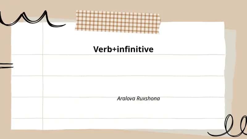 Verb+infinitive 1