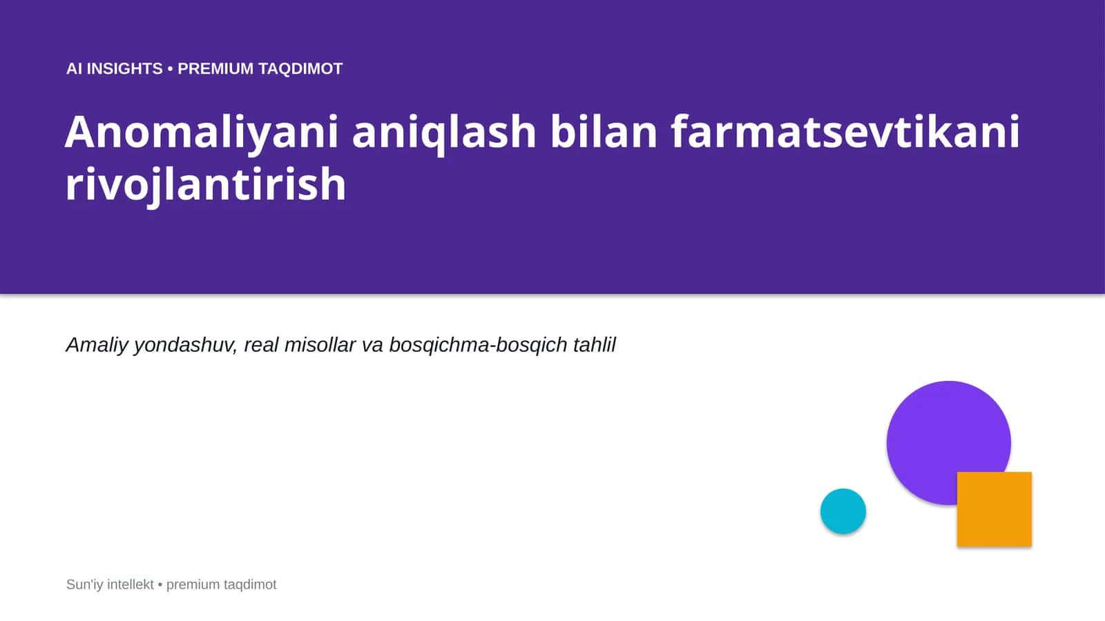 Anomaliyani aniqlash bilan farmatsevtikani rivojlantirish 1