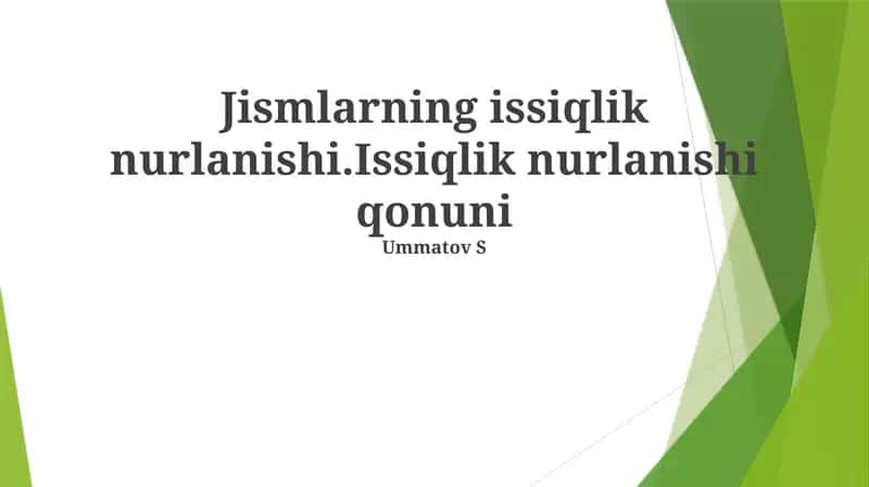 Issiqlik nurlanishi 1
