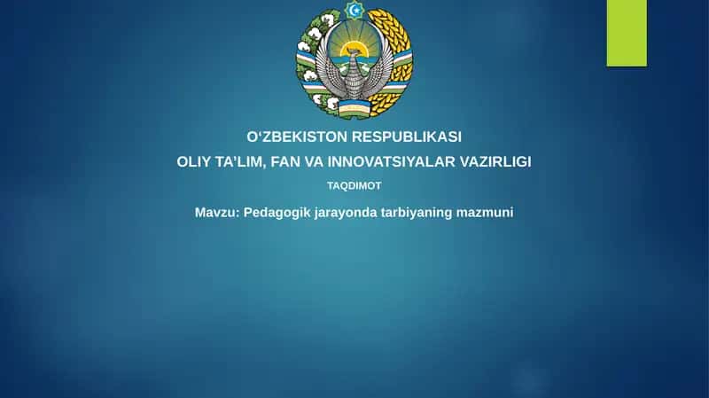 Pedagogik jarayon ta'limi 1
