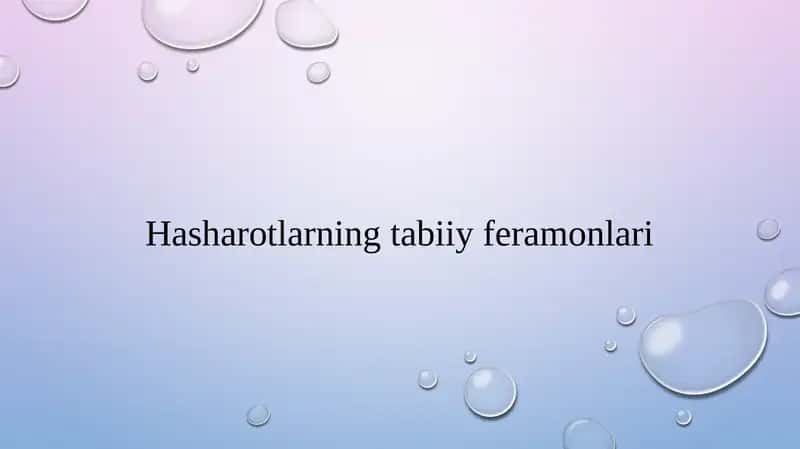 Hasharotlarning tabiiy feramonlari 1