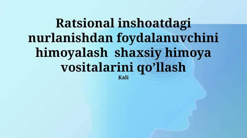 Radiatsiya himoyalashdan foydalanuvchi 1