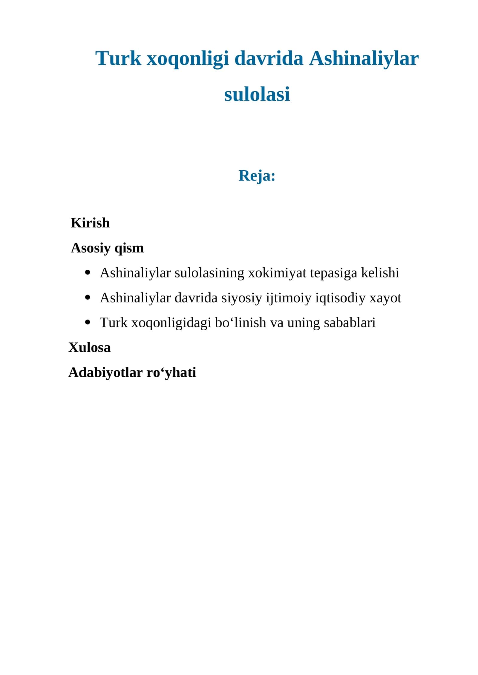Turk xoqonligi davrida Ashinaliylar sulolasi 1
