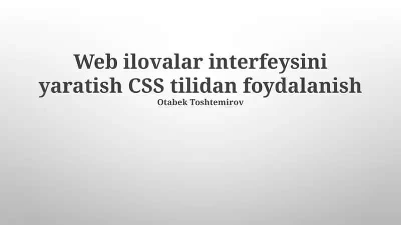 Moslashuvchan Dizayn Texnologiyalari 1