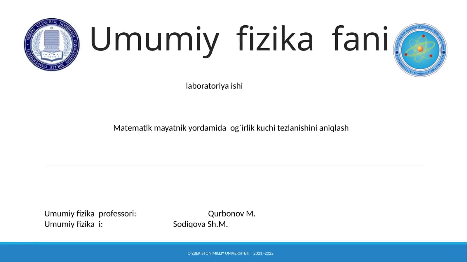 Umumiy fizika fani 1