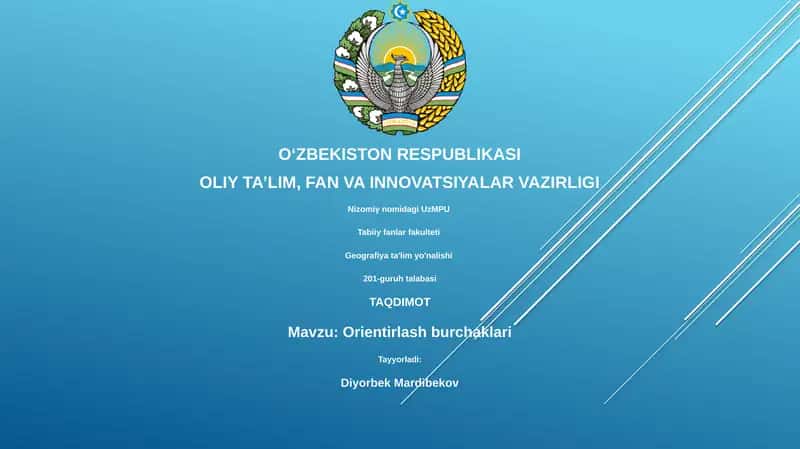 Orientatsiya burchaklari 1