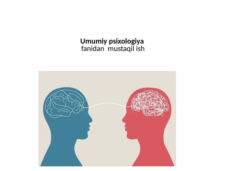 Umumiy psixologiya fanidan mustaqil ish 1