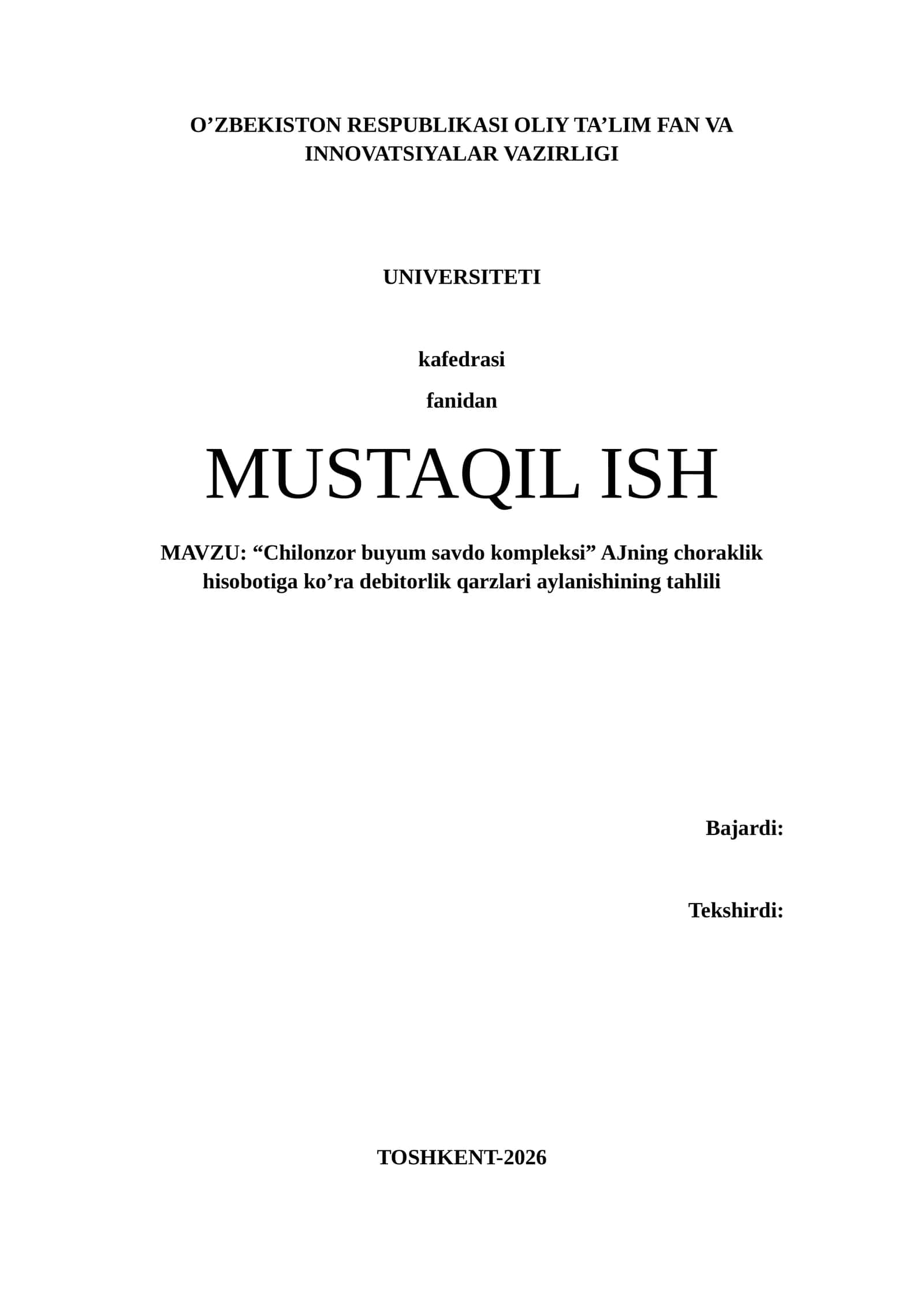 AJning debitorlik qarzlari aylanishining tahlili 1