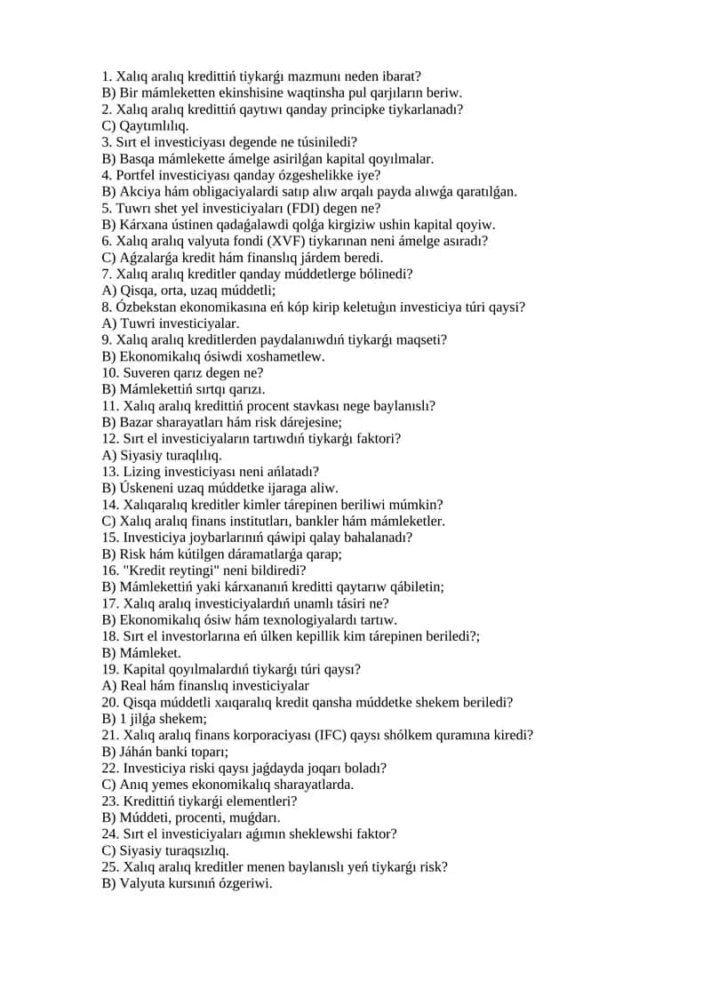 Xalıq aralıq kreditleri 1