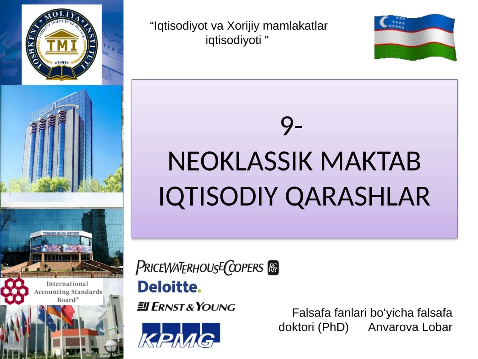 Neoklassik Maktab Iqtisodiy Qarashlar 1