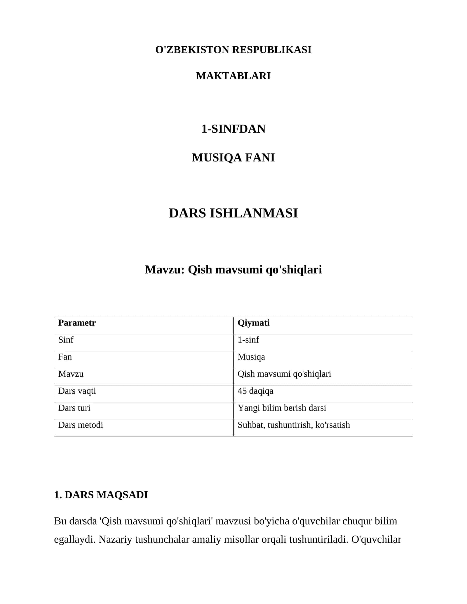 Qish mavsumi qo'shiqlari 1