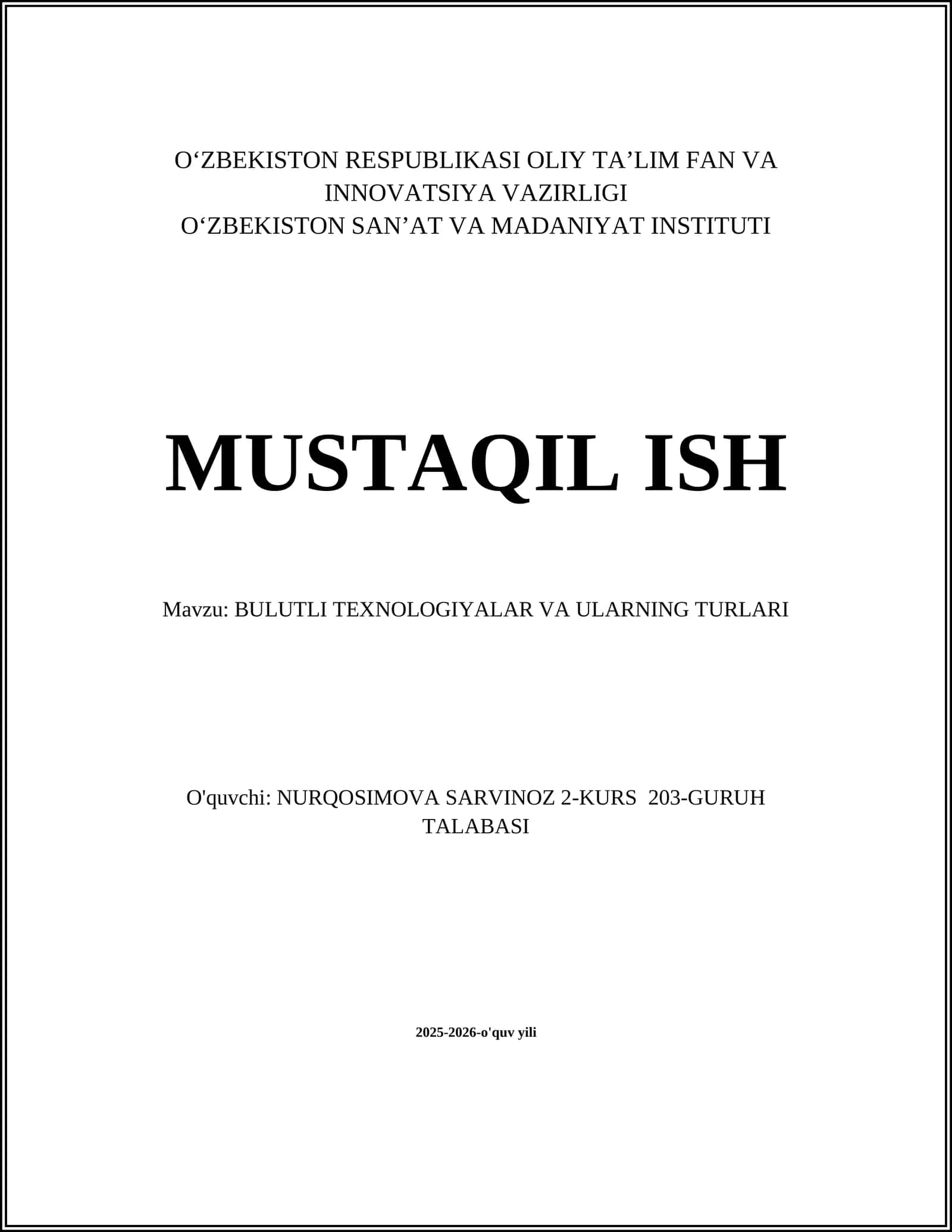 Bulutli texnologiyalar va ularning turlari 1